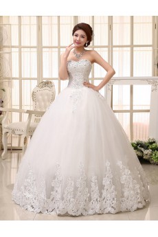 Tulle Sweetheart Ball Gown Dress with Sequin and Embroidery