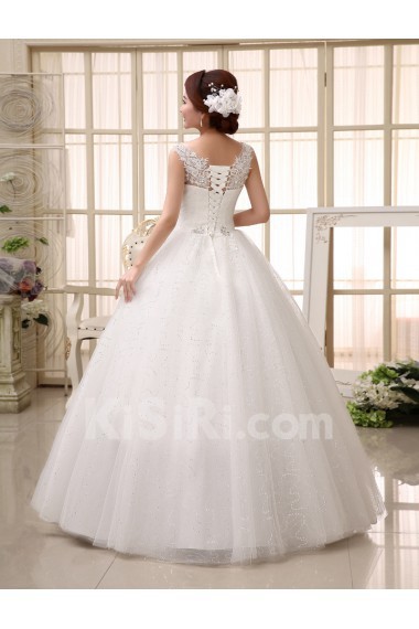 Tulle Scoop Ball Gown Dress with Beading