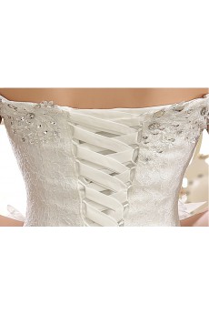 Lace Strapless A-Line Dress with Beading and Embroidery