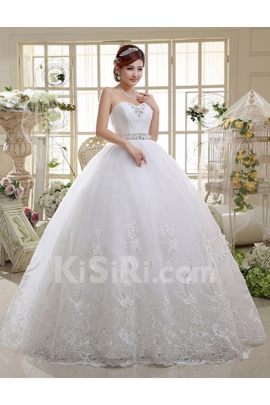 Lace and Tulle Sweetheart Ball Gown Dress with Beading
