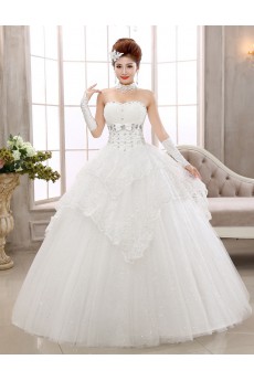 Lace Sweetheart Ball Gown Dress with Beading