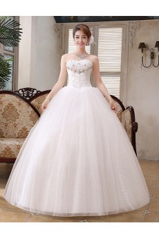 Lace and Tulle Sweetheart Ball Gown Dress with Beading and Bead