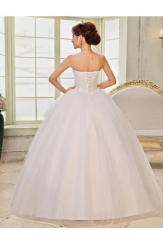 Lace and Tulle Sweetheart Ball Gown Dress with handmade Flower