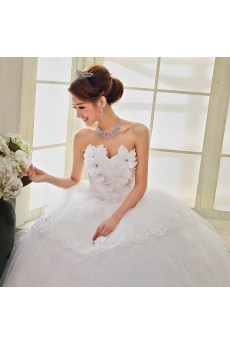 Lace and Tulle Sweetheart Ball Gown Dress with handmade Flower