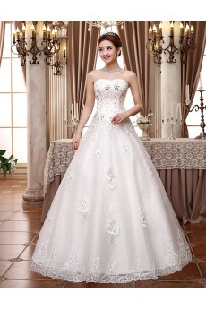 Lace and Tulle Sweetheart A-Line Dress with Beading