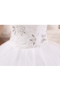Lace and Tulle Jewel Ball Gown Dress with Beading