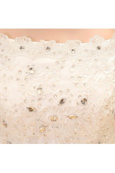 Lace and Tulle Off-the-Shoulder Ball Gown Dress with Beading