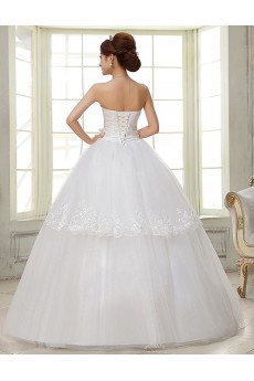 Lace and Tulle Strapless Ball Gown Dress with Sequins