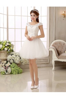 Tulle Scoop Sheath Dress with Embroidery