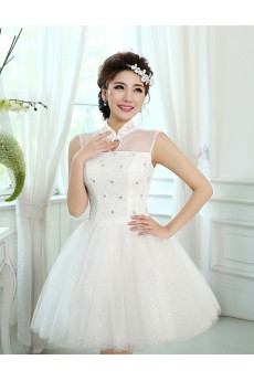 Lace High-Neck Sheath Dress with Embroidery