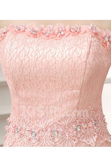 Lace Strapless Column Dress with Bead