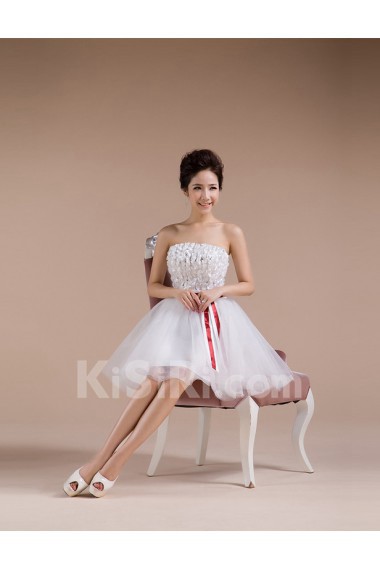 Tulle Strapless Sheath Dress with Sequin