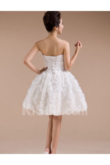Lace Strapless Sheath Dress with Handmade Flower