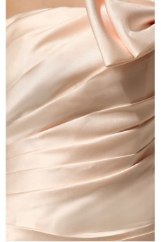 Satin One-shoulder Sheath Dress with Bow