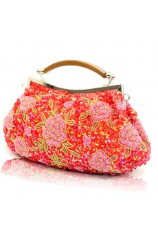 Satin Embroidery Bead Handbag/Clutche