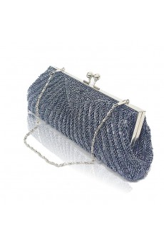 Satin Surface Gray Bead Handbag