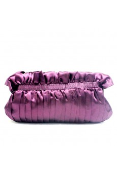 Satin Purple Evening Rhinestone Bowknot Handbag