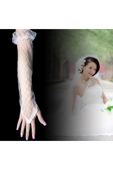 Lace Fingerless Elbow Length Wedding Gloves
