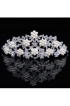 Gorgeous Alloy with Pearls and Rhinestiones Wedding Bridal Tiara