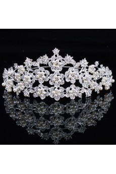 Gorgeous Alloy with Pearls and Rhinestions Flowers Wedding Tiara