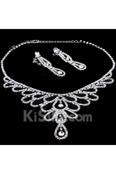 New Style Rhinestones Wedding Jewelry Set,Including Necklace,Earrings and Tiara