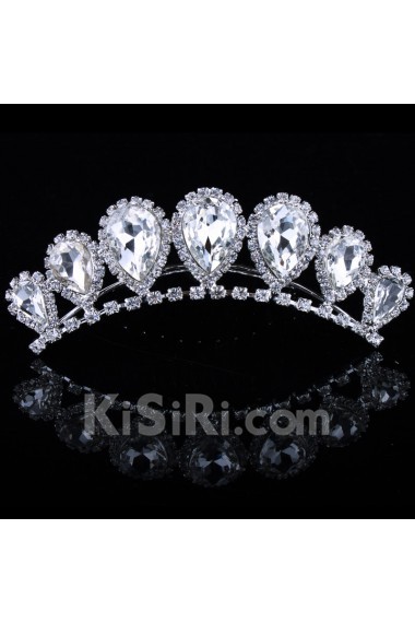 Beauitful Rhinestones and Zircons with Glass Wedding Jewelry Set,Including Earrings,Necklace and Tiara