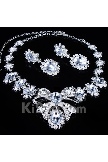 Luxurious Rhinestones Wedding Jewelry Set,Including Necklace,Earrings and Headpiece