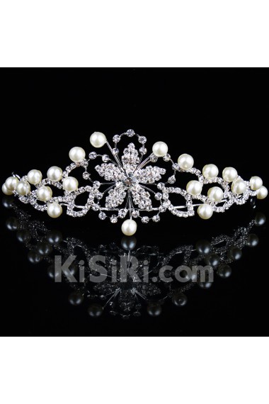 New Style Alloy with Pearls and Rhinestones Wedding Jewelry, Set Including Necklace,Earrings and Headpiece