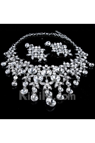 Beauitful Wedding Bridal Jewelry Set,Including Earrings,Tiara and Necklace with Rhinestones