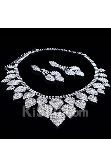 Luxurious Wedding Jewelry Set, Including Headpiece,Earrings and Necklace with Alloy and Rhinestones 