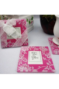 Picture Perfect Pink Glass Photo Coasters(set of 2)