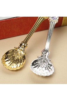 Elegant Silver and Gold Couple Coffee spoon (Set of 2)