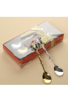Elegant Gold and Silver Couple Coffee spoon (Set of 2)
