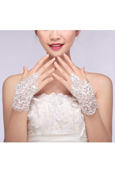 Fingerless Wrist Length Bridal Wedding Gloves
