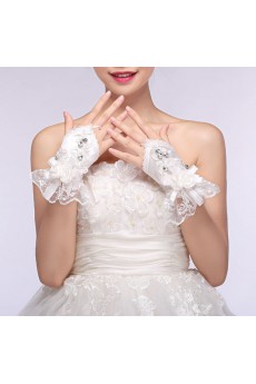 Fingerless Wrist Length Bridal Gloves