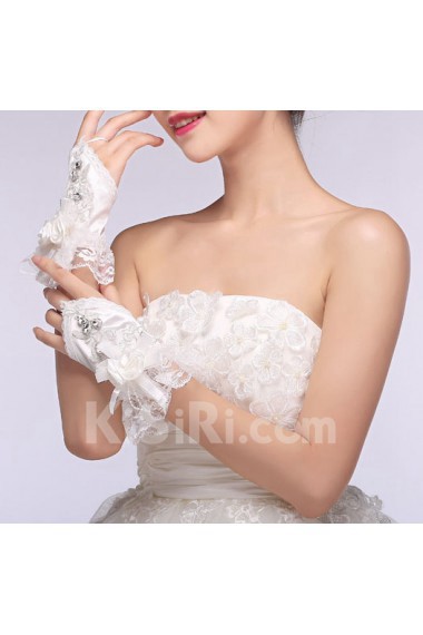 Fingerless Wrist Length Bridal Gloves