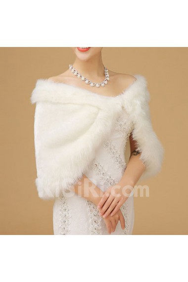 Elegant Faux Fur Wedding / Special Occasion Shawl