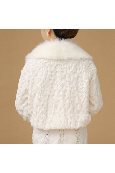 Beautiful Long Sleeve Faux Fur Evening/Wedding Shawl
