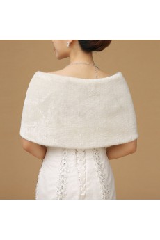 Elegant Half-Sleeve Faux Pear Fur Wedding Wrap