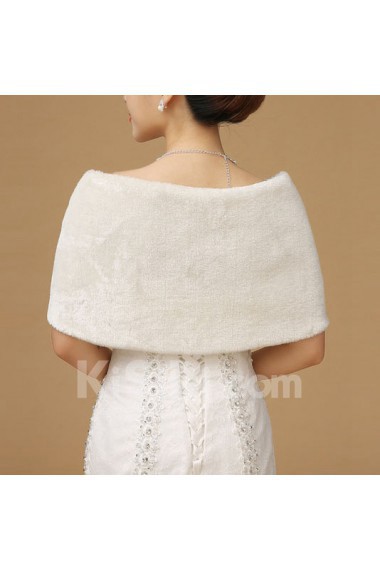 Elegant Half-Sleeve Faux Pear Fur Wedding Wrap