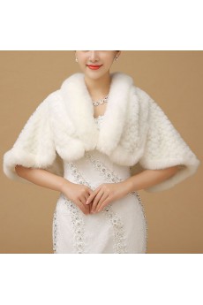 Warm Faux Fur Wedding Shawl