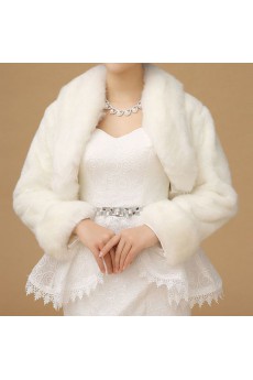 Fashion Long Sleeve Faux Fur Bridal Wedding / Casual Shawl