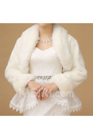 Fashion Long Sleeve Faux Fur Bridal Wedding / Casual Shawl