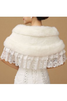 Faux Rhinestone Lace Fur Bridal Wedding / Party / Evening Wrap 