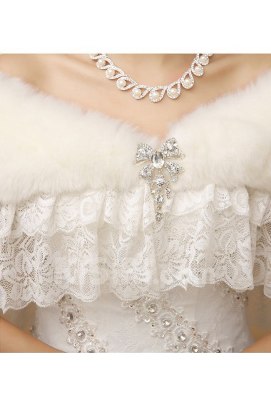 Faux Rhinestone Lace Fur Bridal Wedding / Party / Evening Wrap 