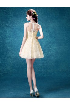 Tulle, Lace Jewel Mini/Short Sleeveless Ball Gown Dress