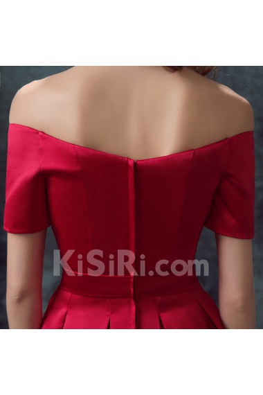 Satin Off-the-Shoulder Mini/Short Short Sleeve A-line Dress