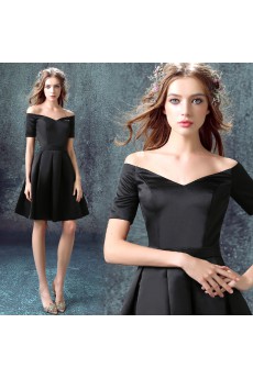Chiffon Off-the-Shoulder Mini/Short Short Sleeve A-line Dress