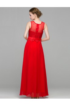 Chiffon Jewel Floor Length Sleeveless A-line Dress with Rhinestone, Sequins