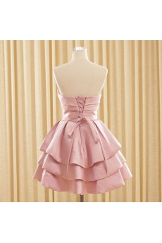 Satin Strapless Mini/Short Sleeveless Ball Gown Dress with Bow